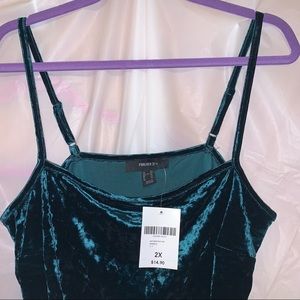 Bodysuit Green Velvet F21 PLUS 2X